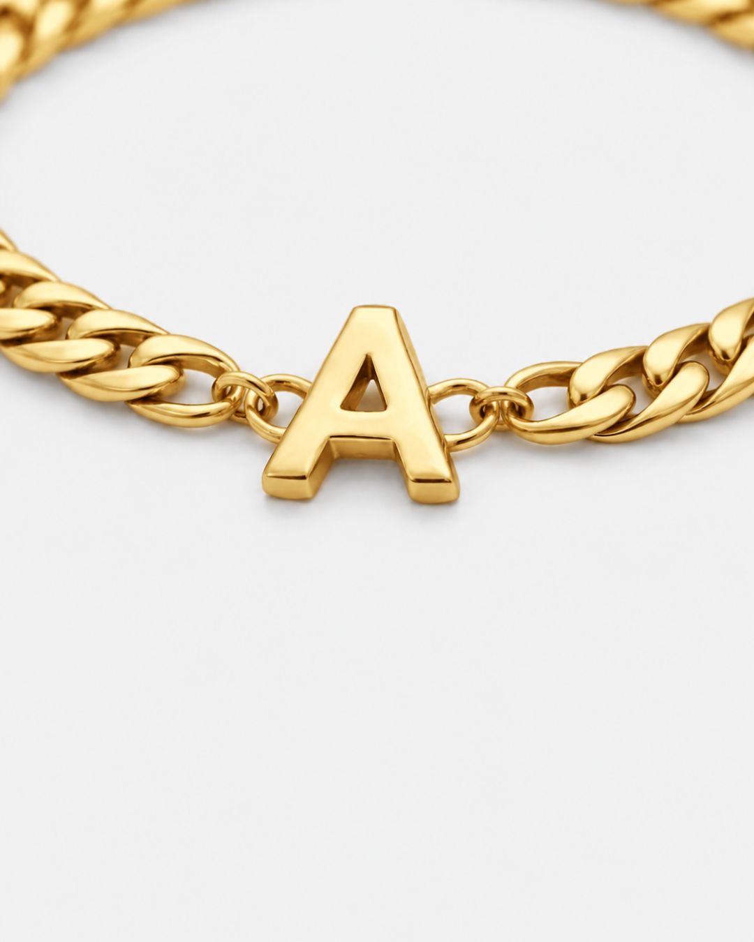 Cuban Bracelet Initial | Gold