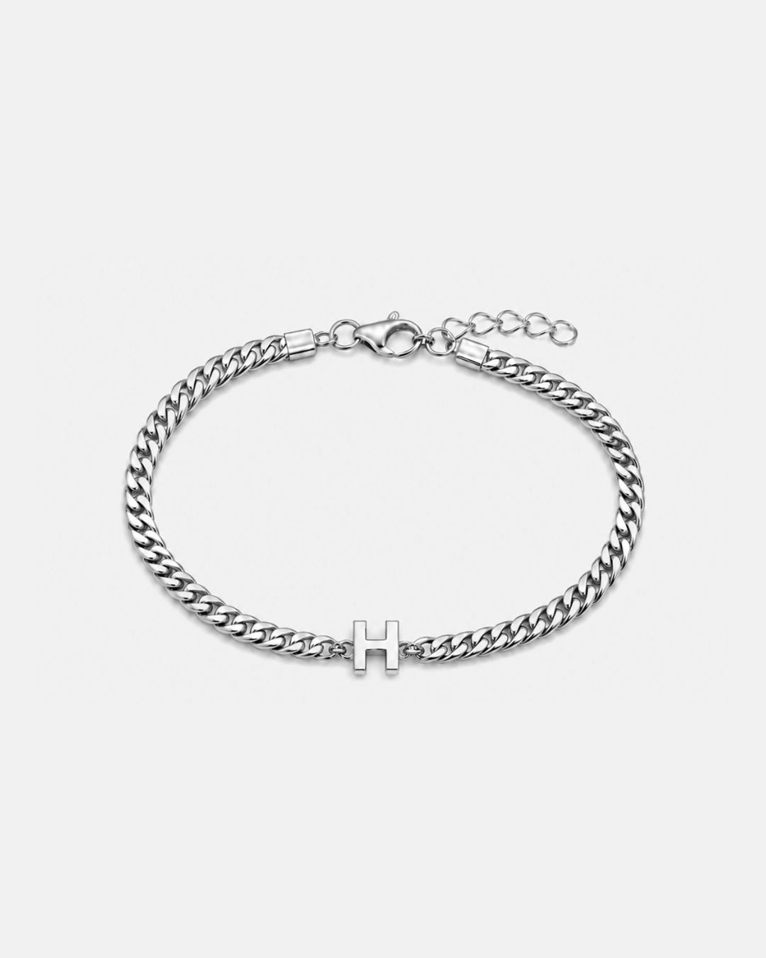 Cuban Bracelet Initial | Silver