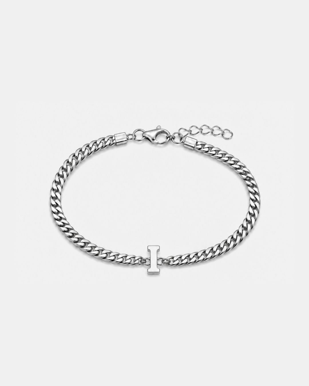 Cuban Bracelet Initial | Silver