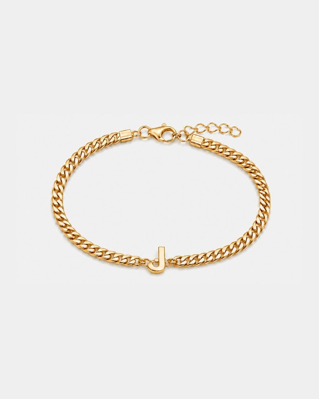 Cuban Bracelet Initial | Gold