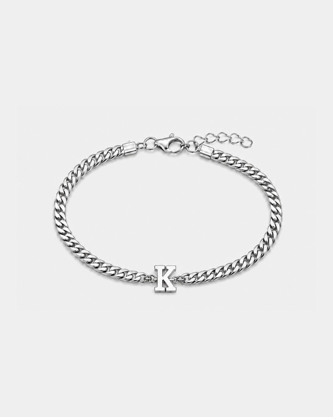 Cuban Bracelet Initial | Silver