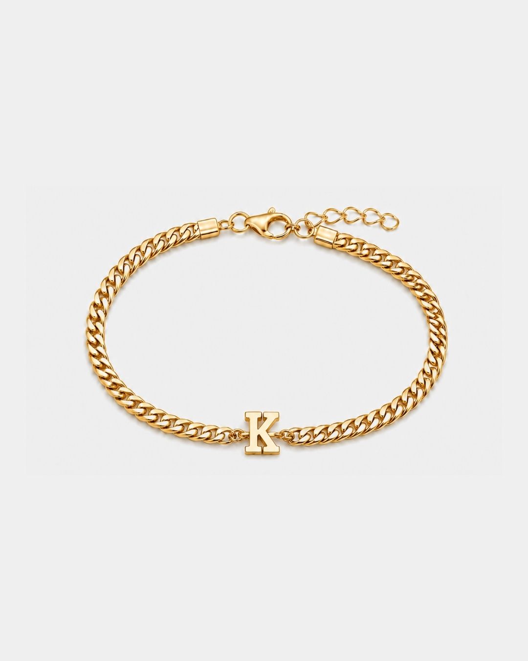 Cuban Bracelet Initial | Gold