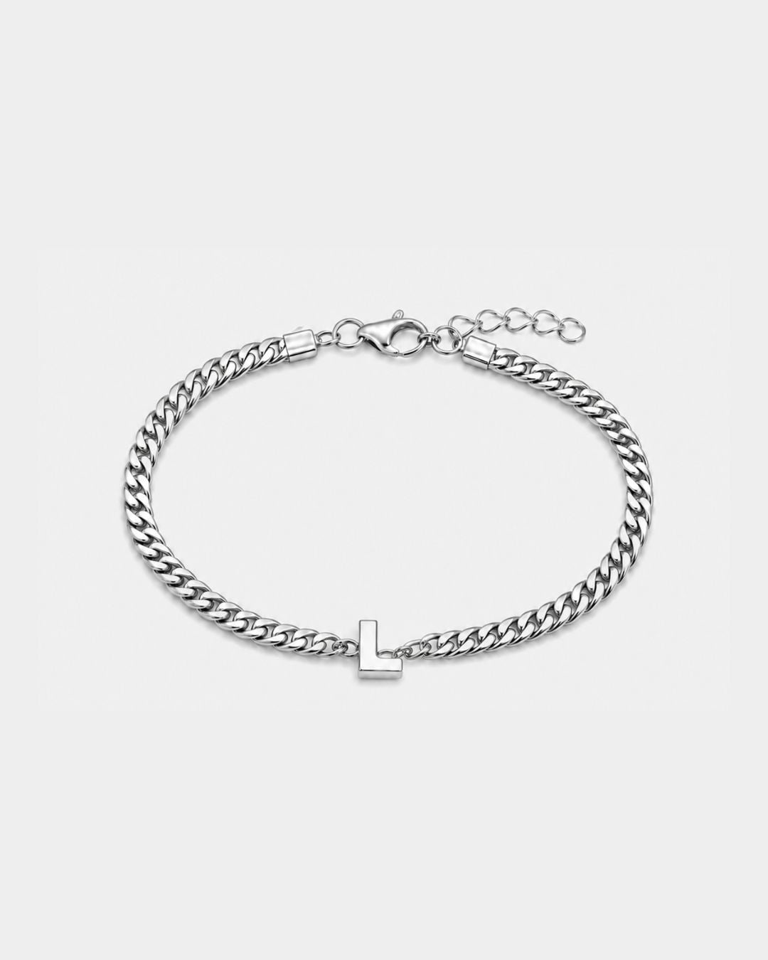Cuban Bracelet Initial | Silver