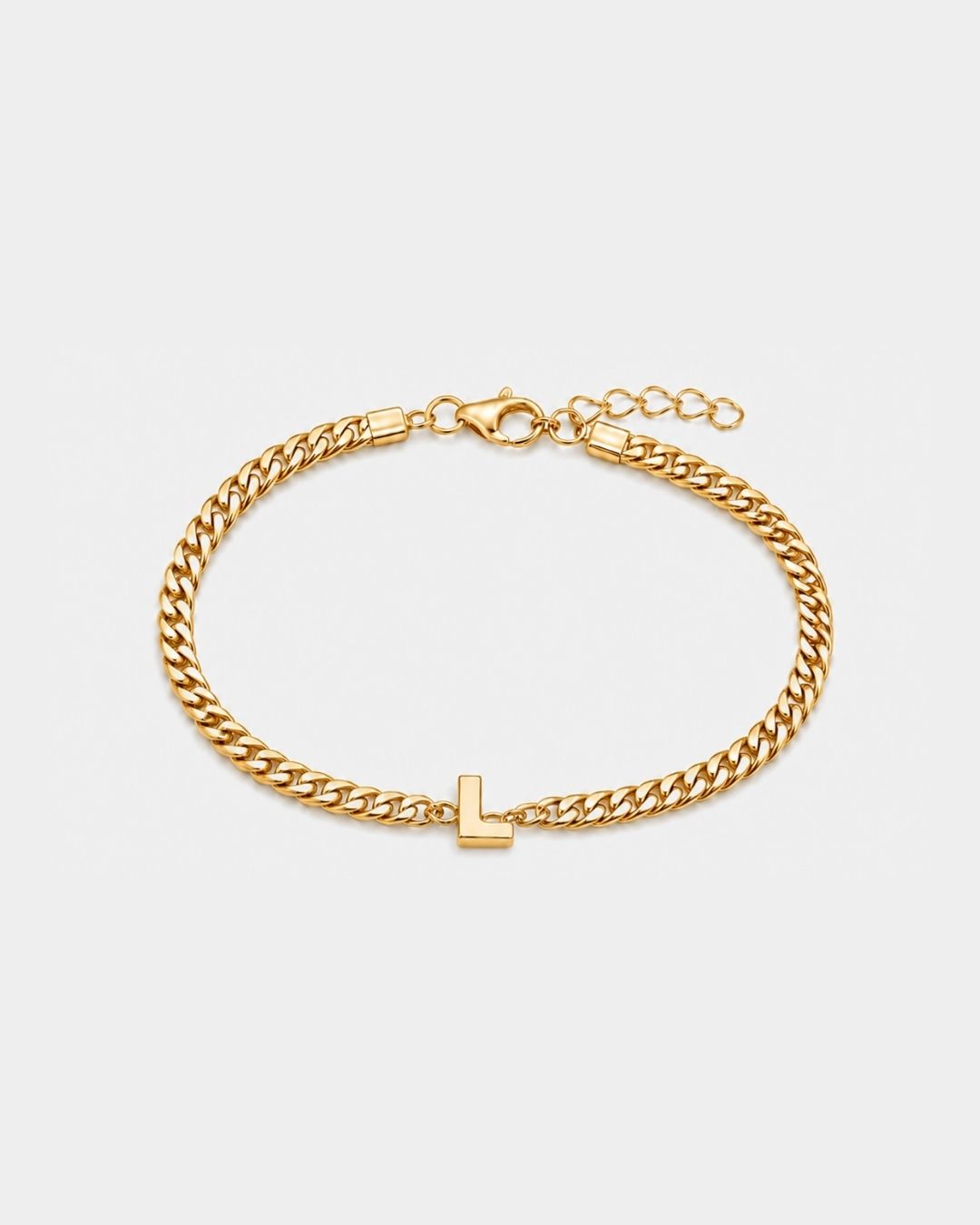 Cuban Bracelet Initial | Gold