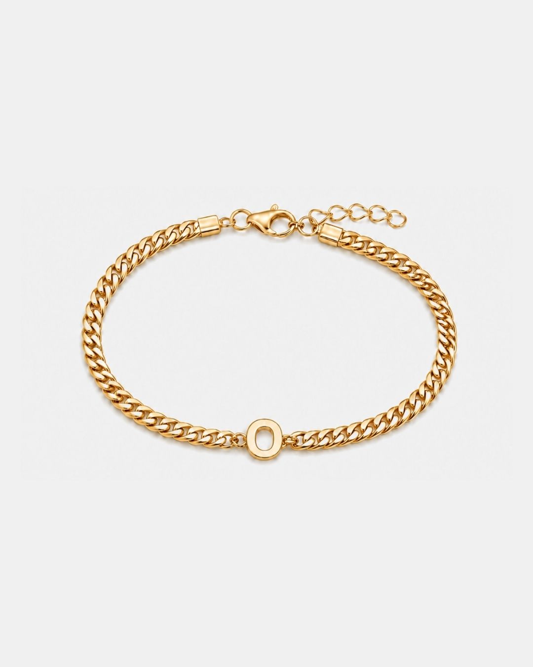 Cuban Bracelet Initial | Gold
