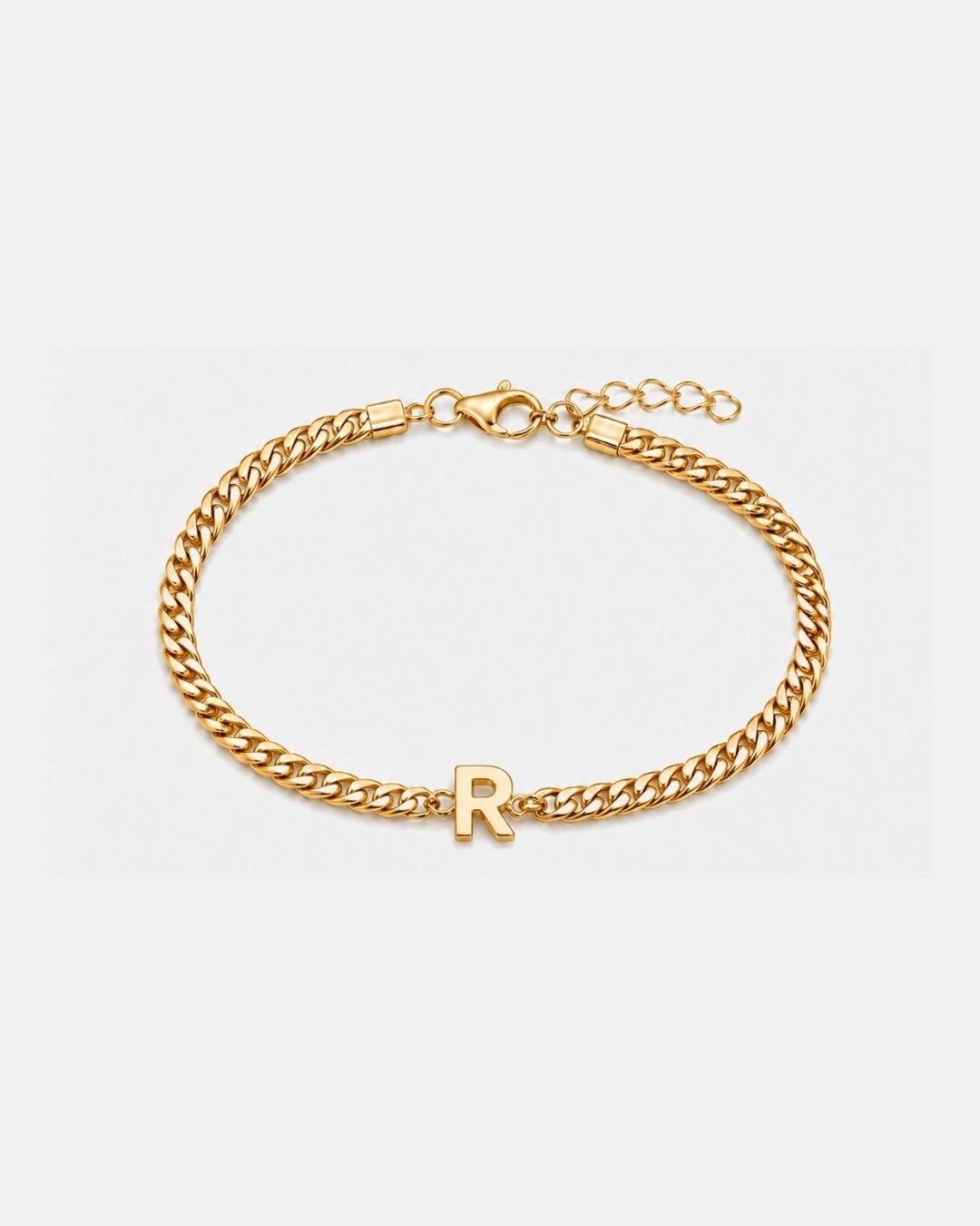 Cuban Bracelet Initial | Gold