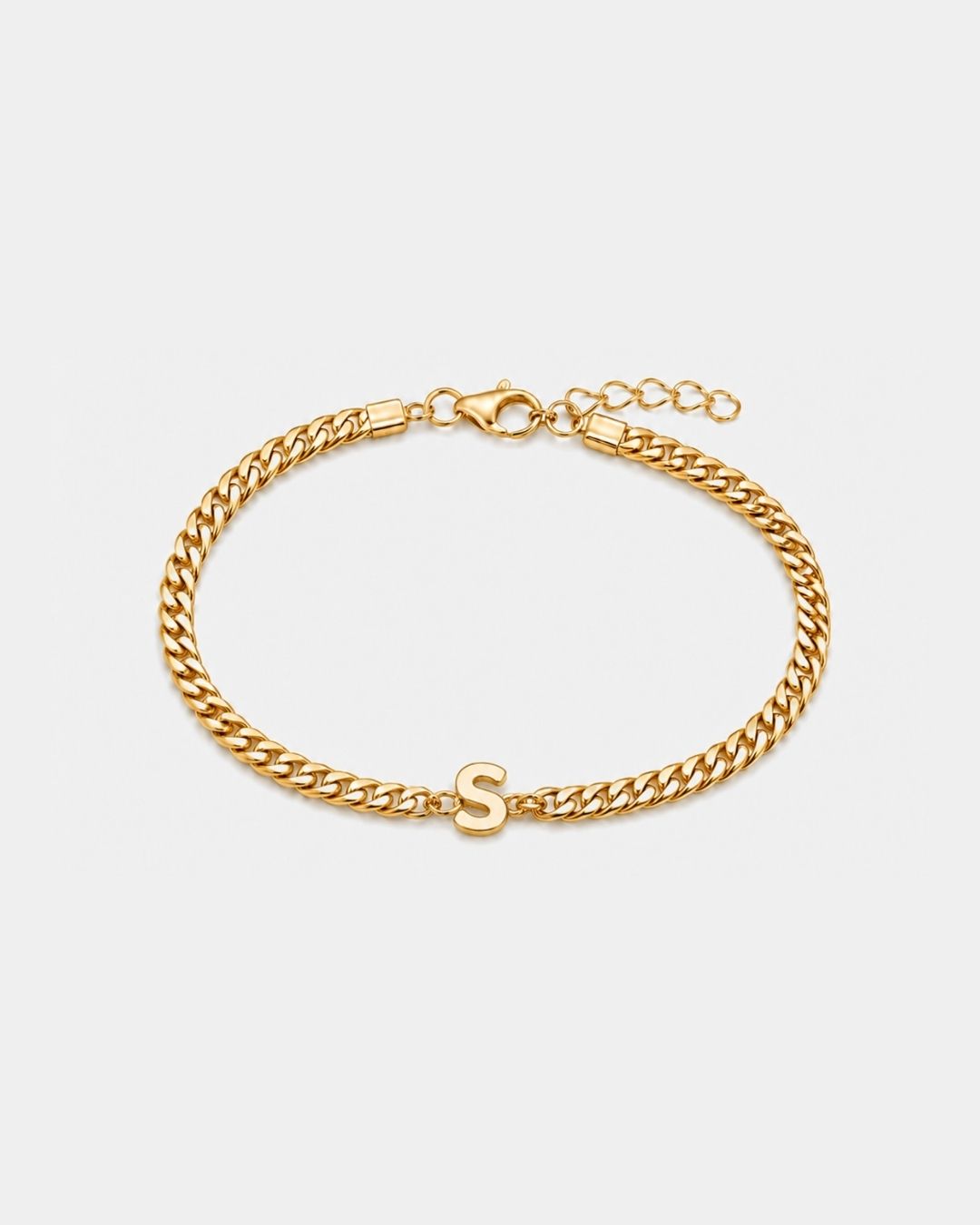 Cuban Bracelet Initial | Gold
