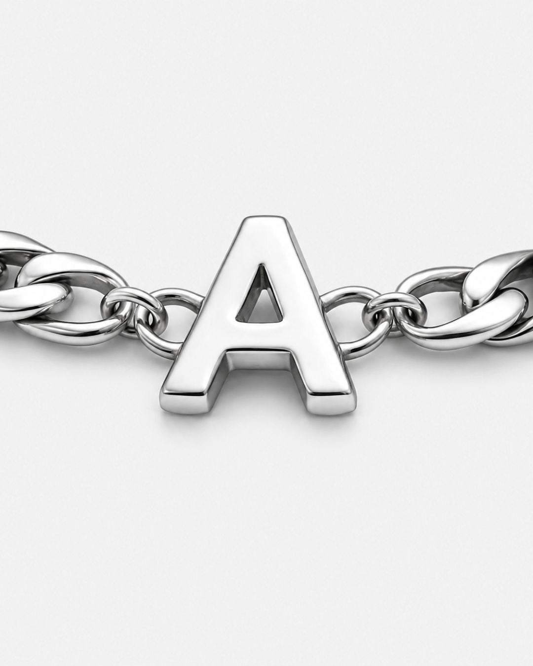 Cuban Bracelet Initial | Silver