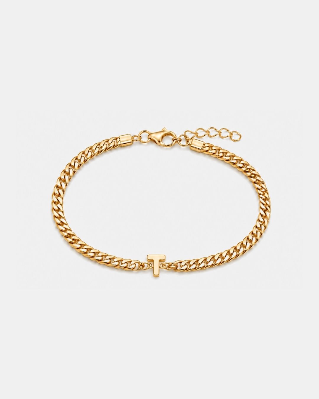 Cuban Bracelet Initial | Gold