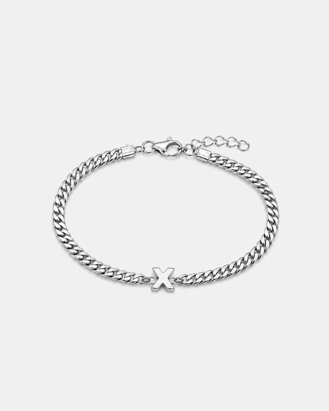 Cuban Bracelet Initial | Silver