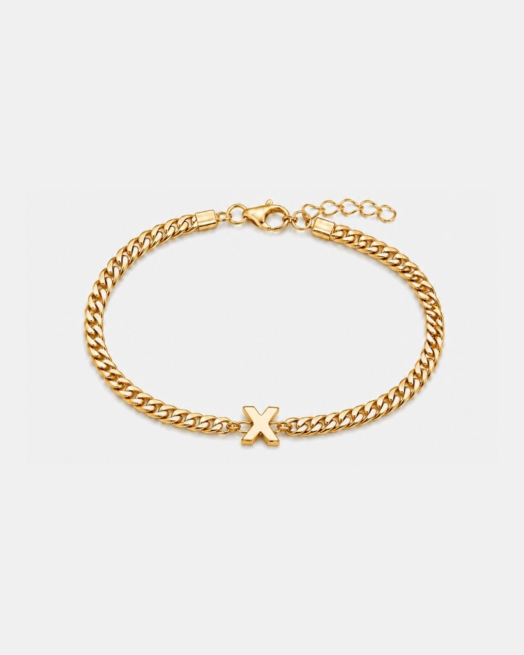 Cuban Bracelet Initial | Gold