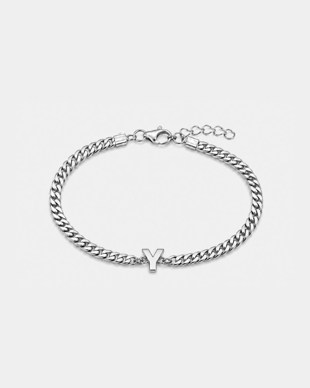 Cuban Bracelet Initial | Silver