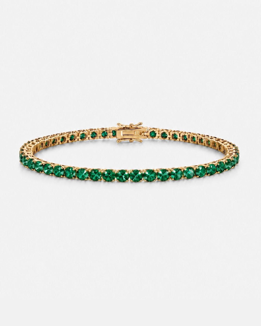 Tennis Bracelet | Emerald Green 14K Gold