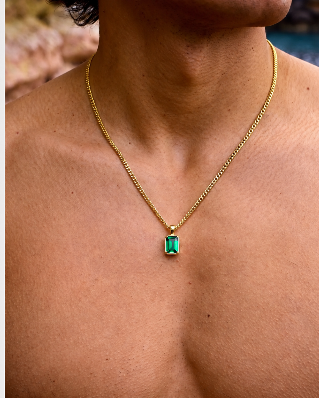 Emerald Pendant Necklace | 1 Carat 18K Gold