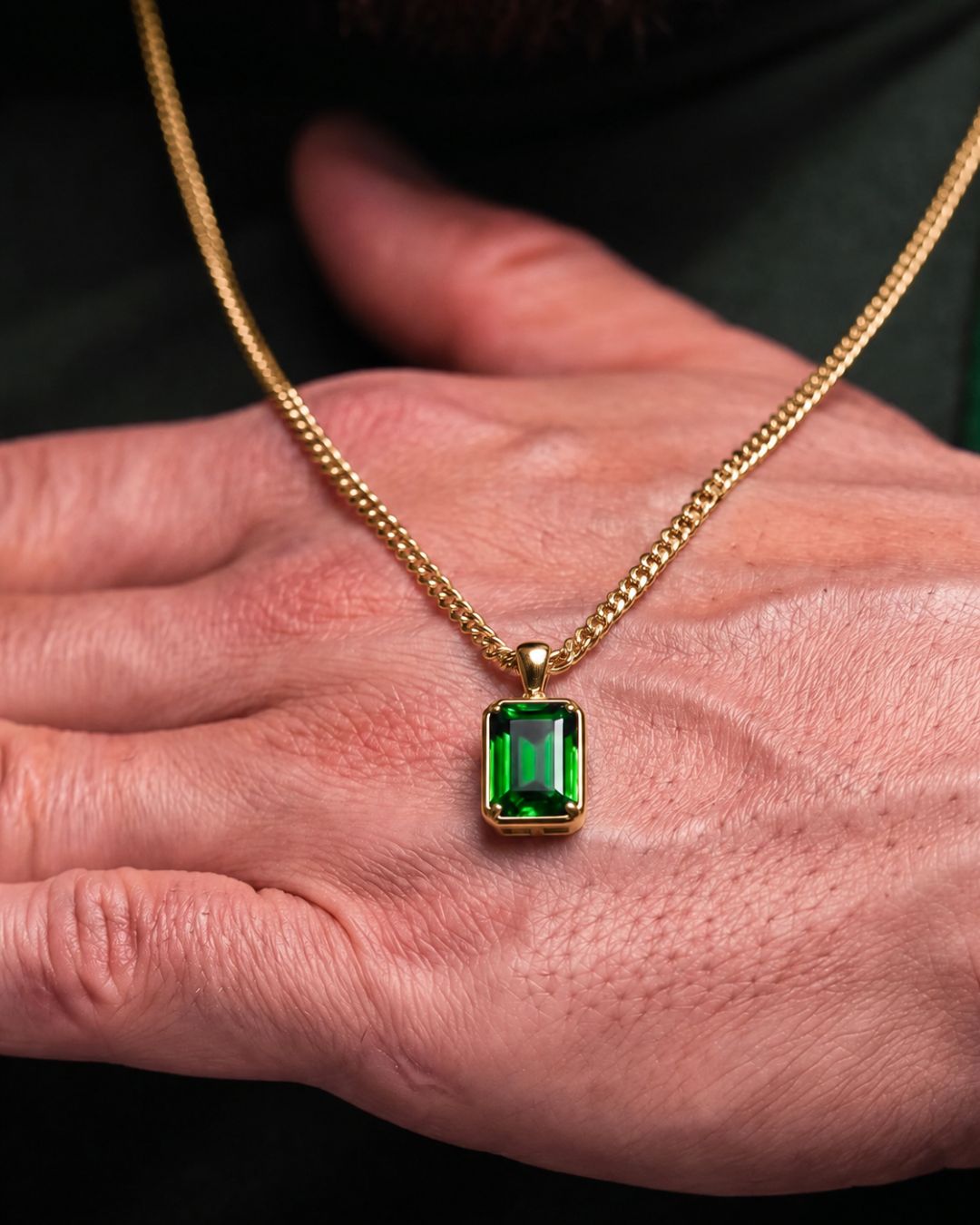 Emerald Pendant Necklace | 2 Carat 18K Gold