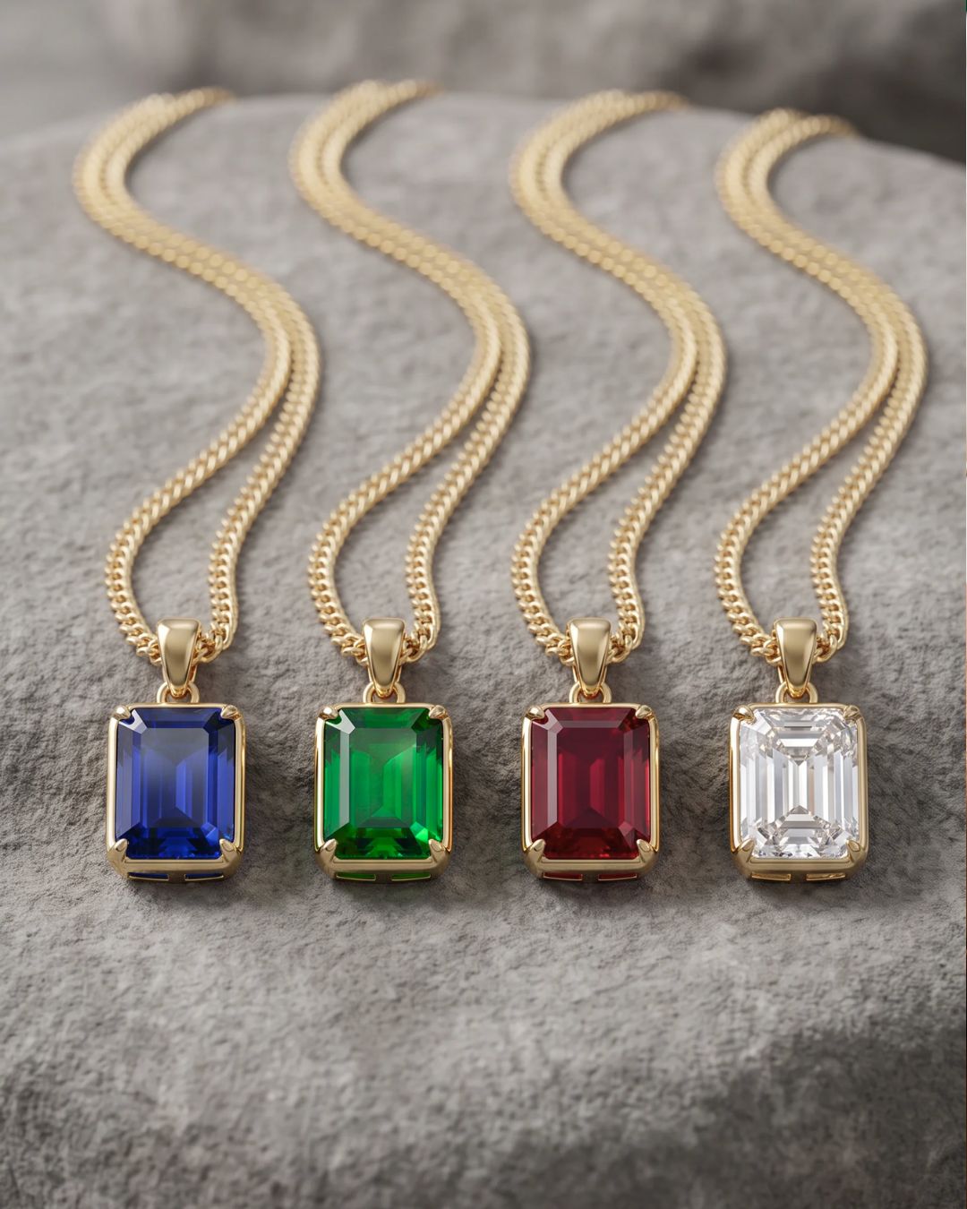 Emerald Pendant Necklace | 2 Carat 18K Gold