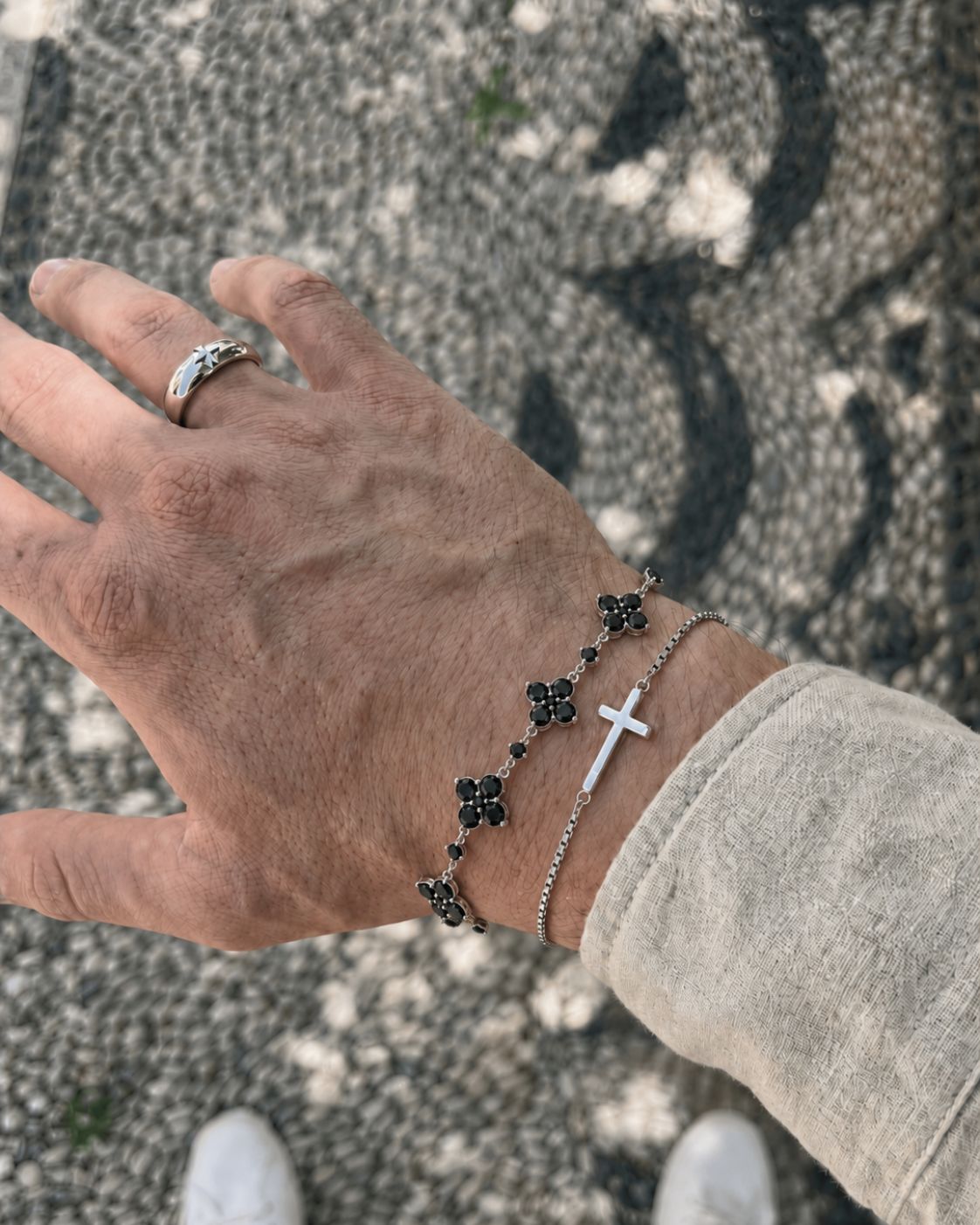 Fortuna Bracelet | Black Stone Silver