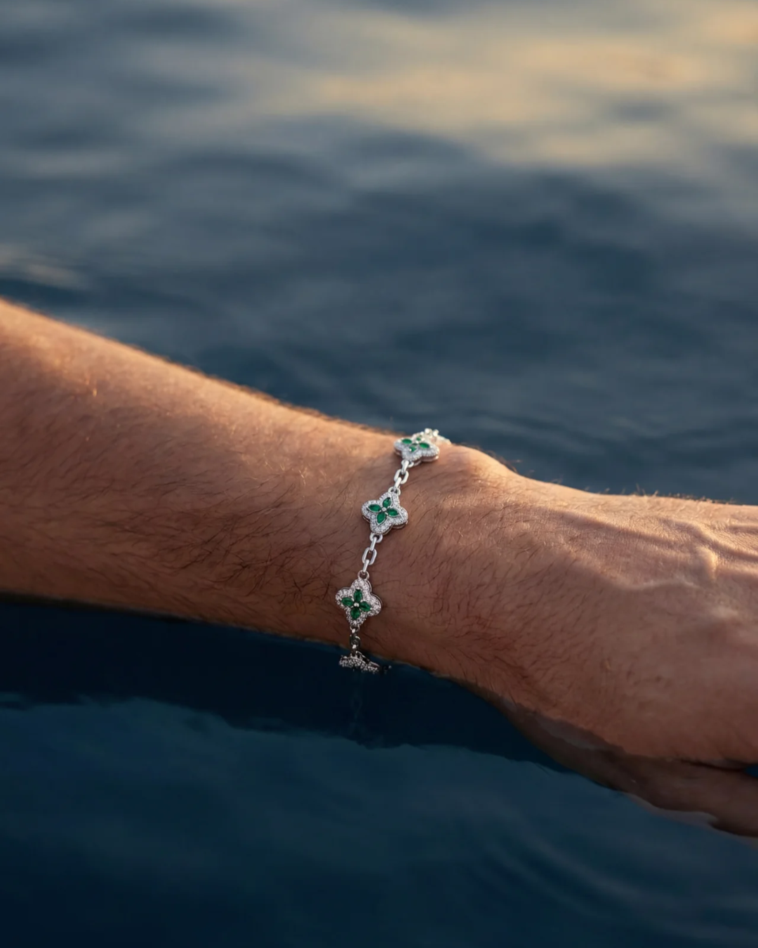 Green Flower Bracelet