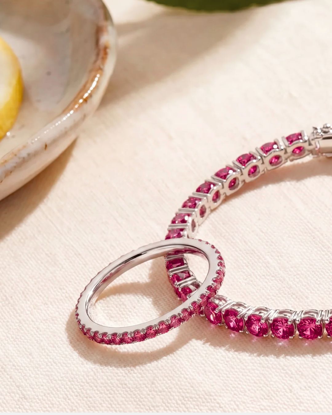 Mar Rosa Bracelet | Deep Rose Silver