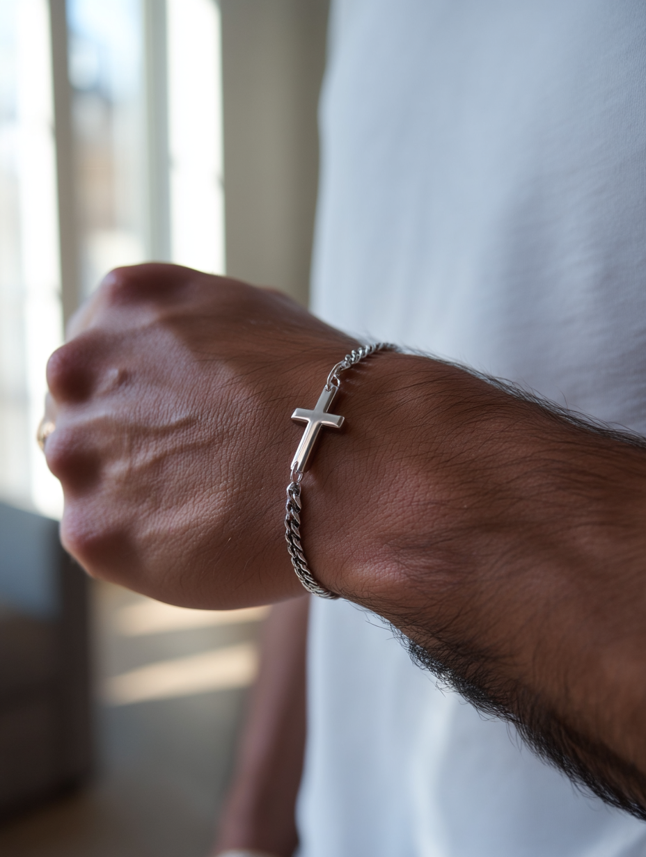 Eterna Cross Bracelet | Platinum