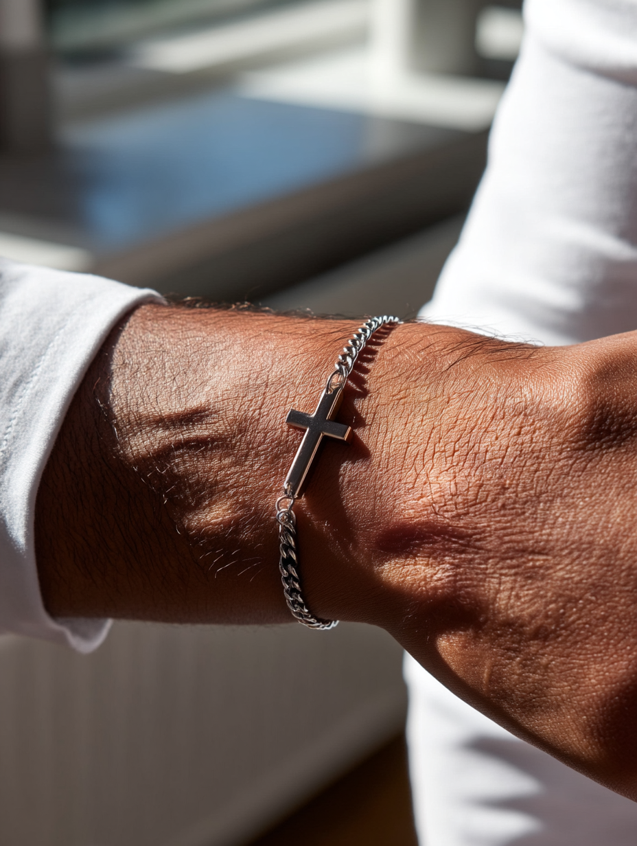 Eterna Cross Bracelet | Platinum