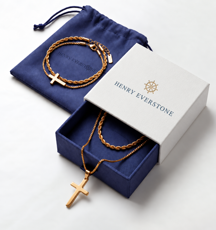 Minimal Cross x Tresse Acier Bundle | Gold