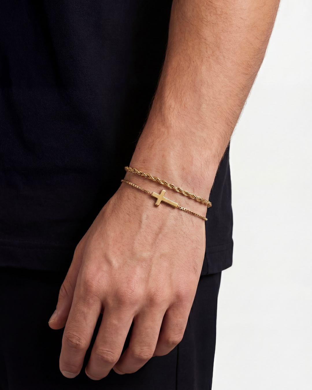 Minimal Cross x Tresse Acier Bundle | Gold