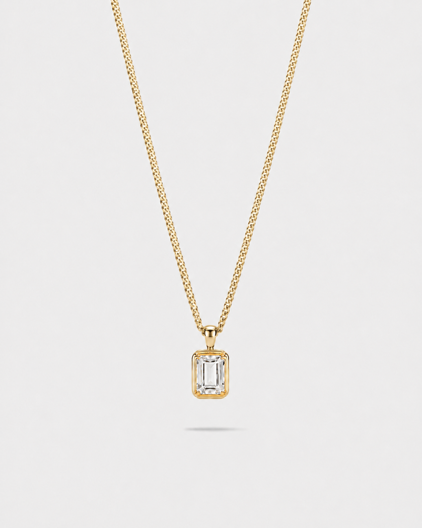 Moissanite Pendant Necklace | 1 Carat 18K Gold