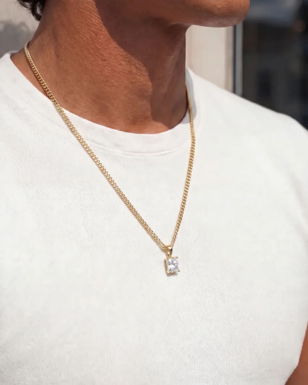 Moissanite Pendant Necklace | 1 Carat 18K Gold