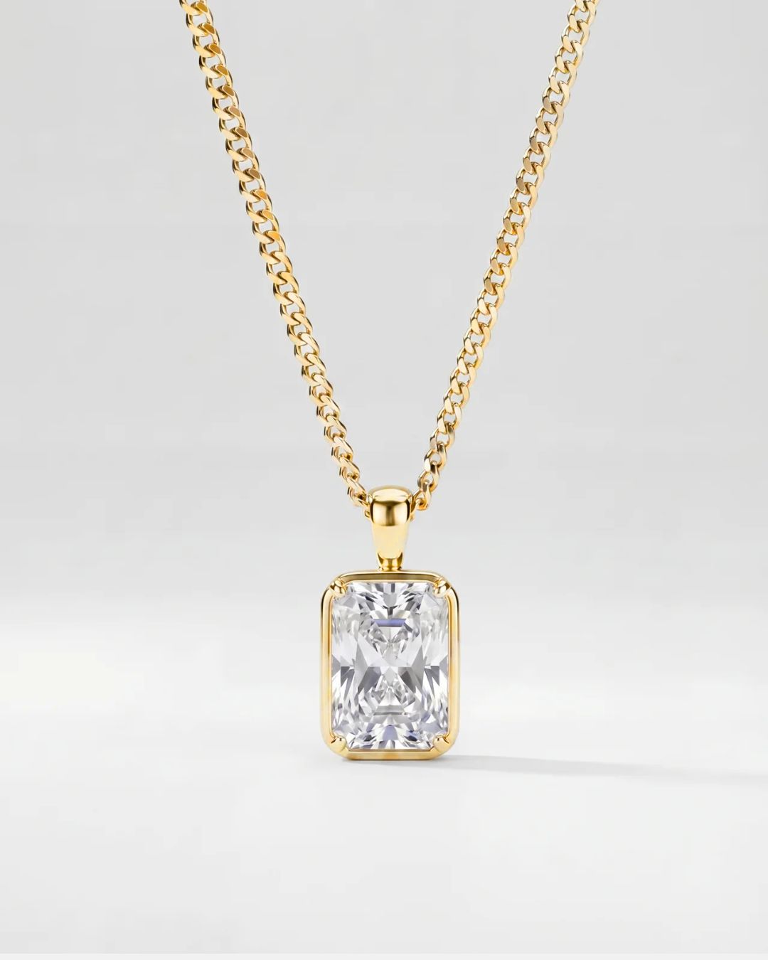 Moissanite Pendant Necklace | 1 Carat 18K Gold