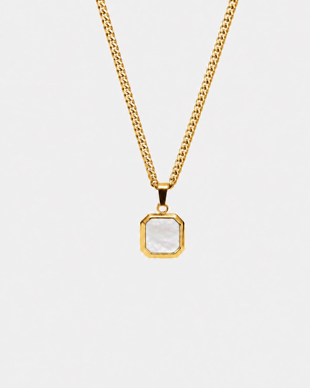 Mother of Pearl Pendant Necklace | Gold