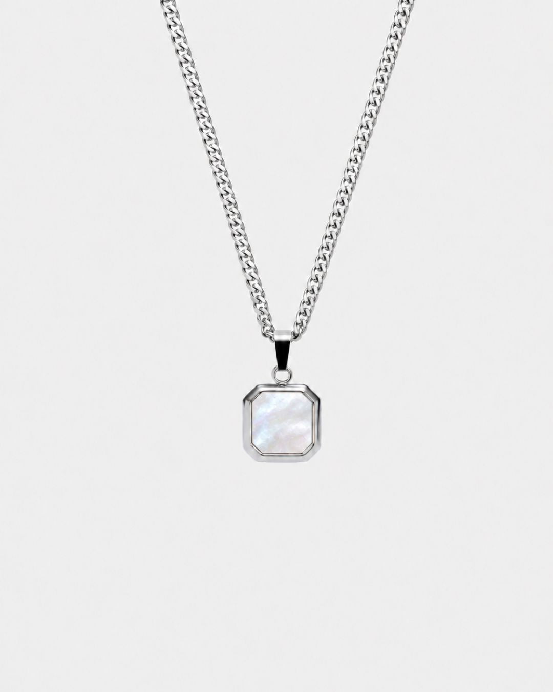 Mother of Pearl Pendant Necklace | Silver