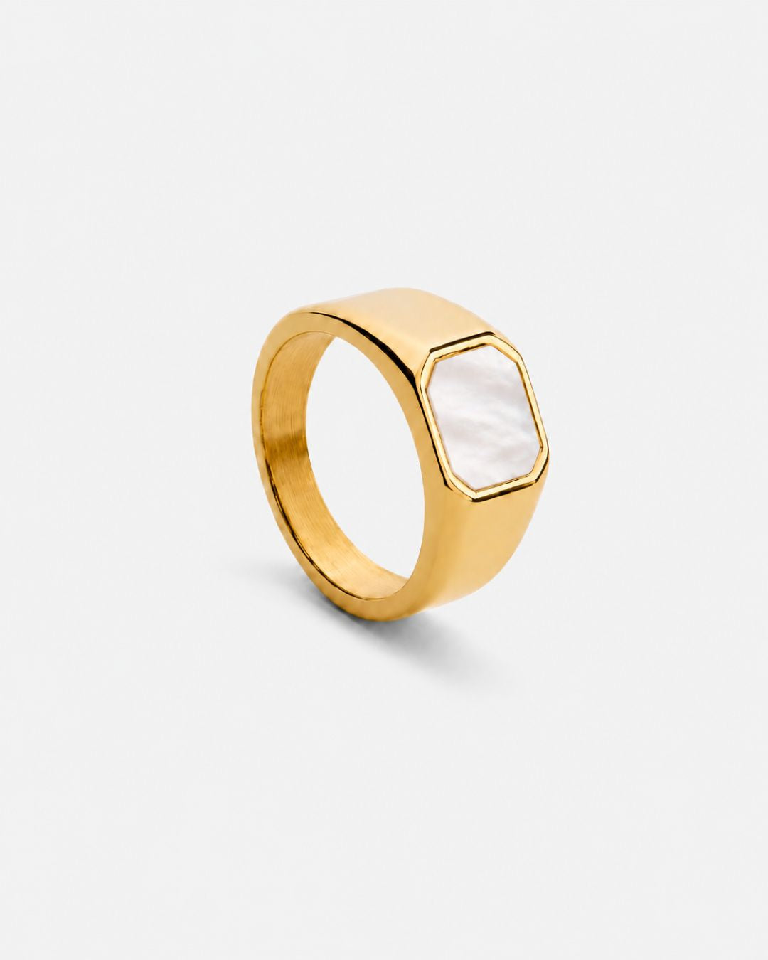 Mother of Pearl Signet Ring | Gold