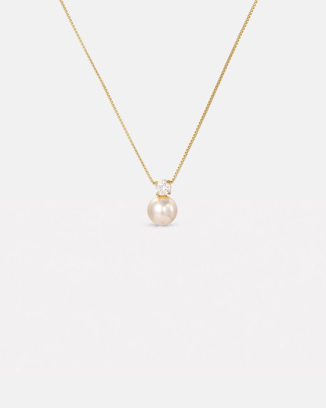 Pearl Zirconia Necklace | Gold