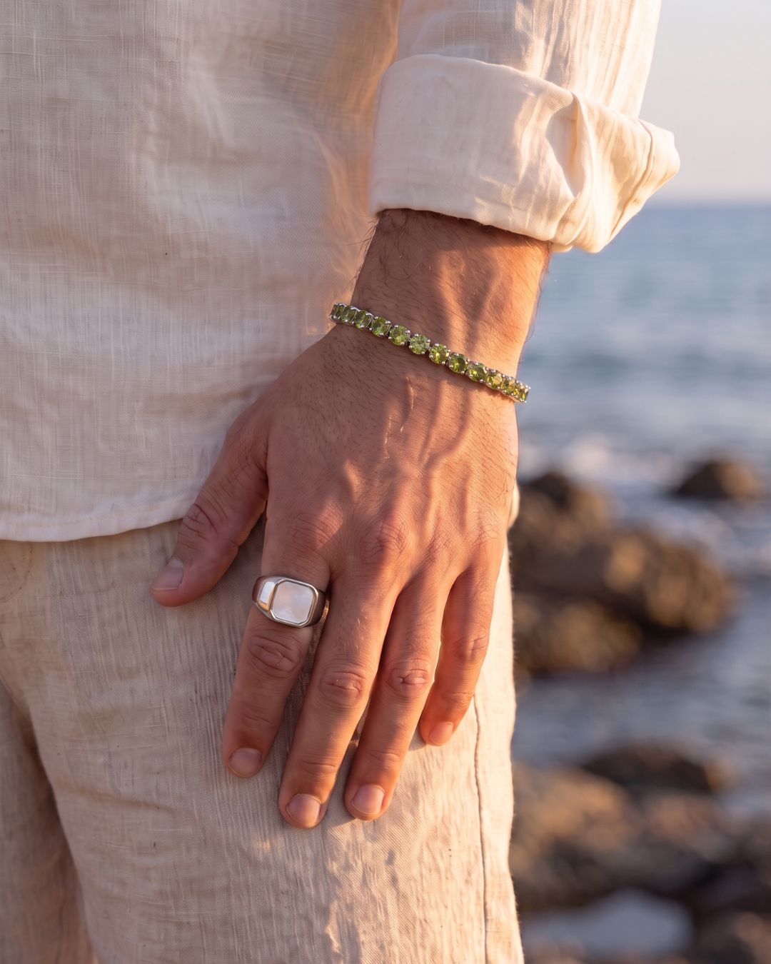 Peridot Tennis Bracelet | Silver