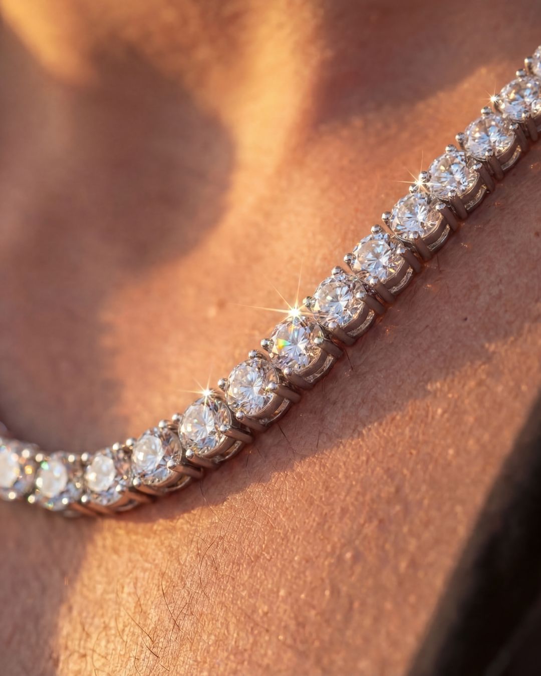 Tennis Necklace | Quartz Silver