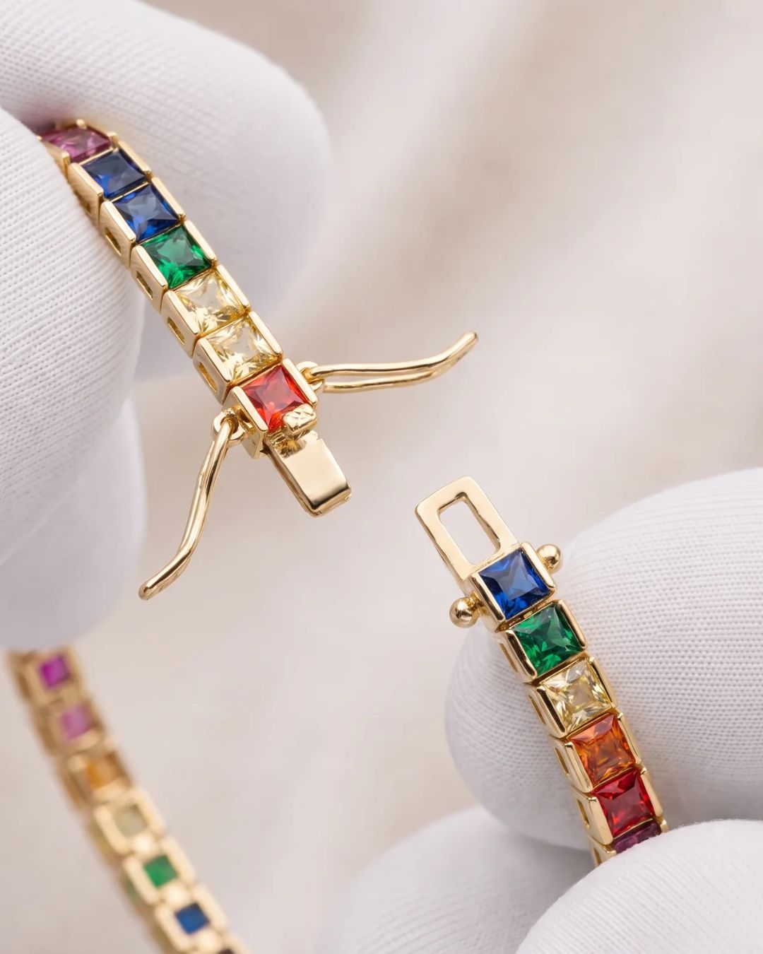 Tennis Bracelet | Rainbow 18K Gold