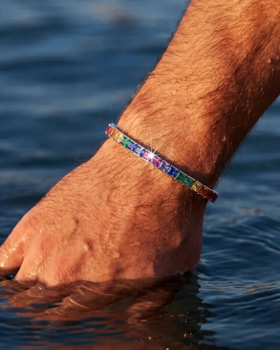 Tennis Bracelet | Rainbow Silver