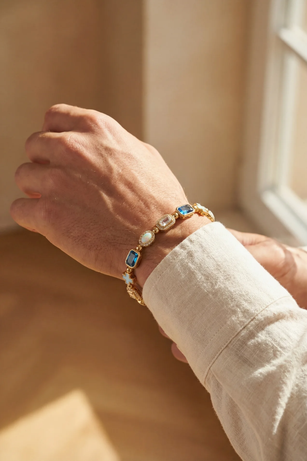 Royal Azure Mosaic Bracelet | 18K Gold