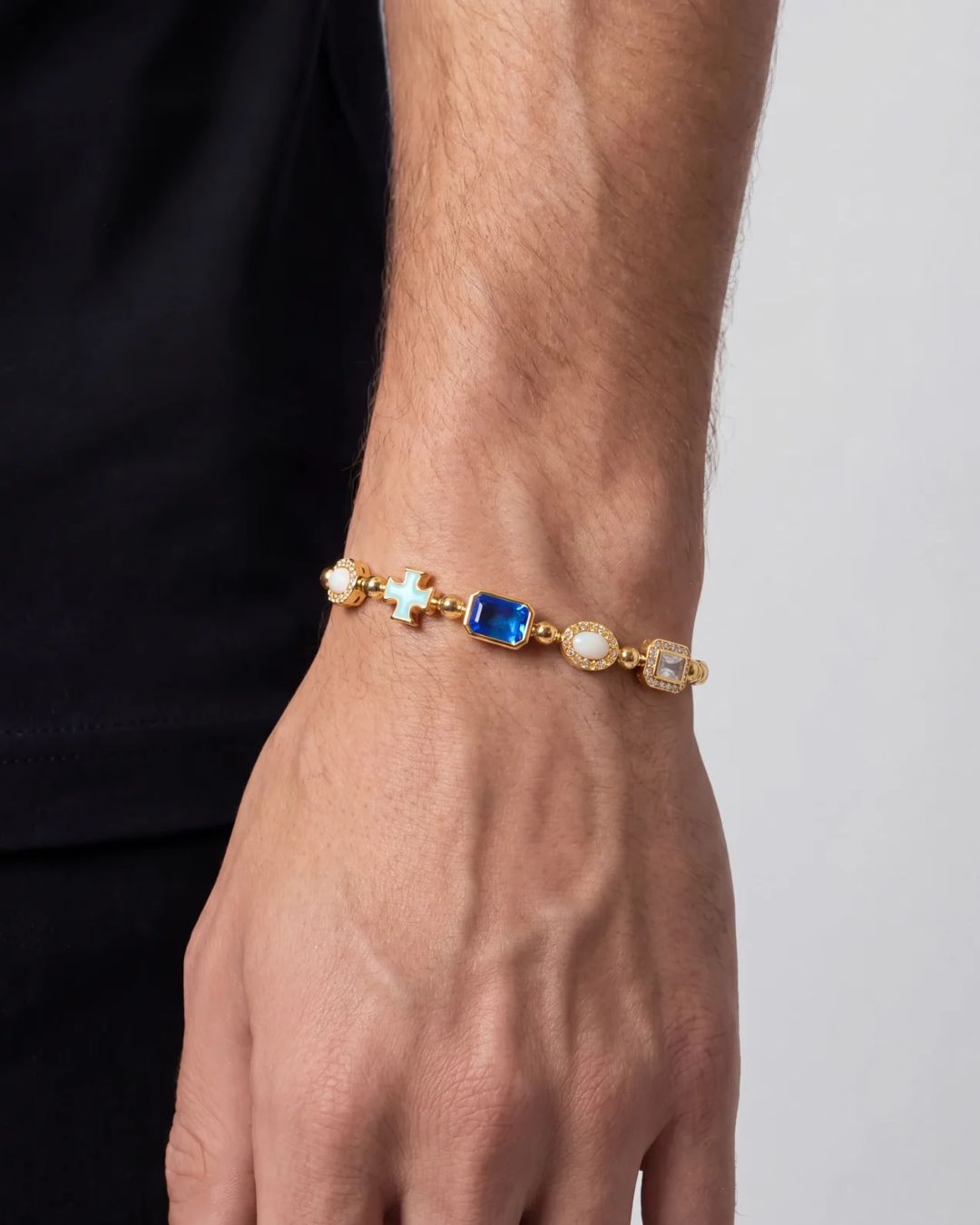 Royal Azure Mosaic Bracelet | 18K Gold