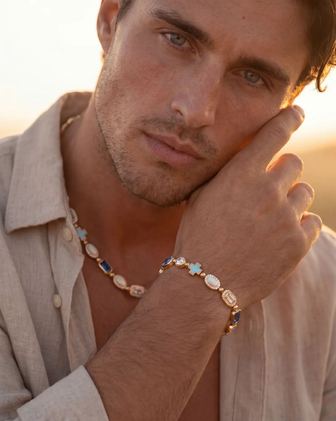 Royal Azure Mosaic Bracelet | 18K Gold