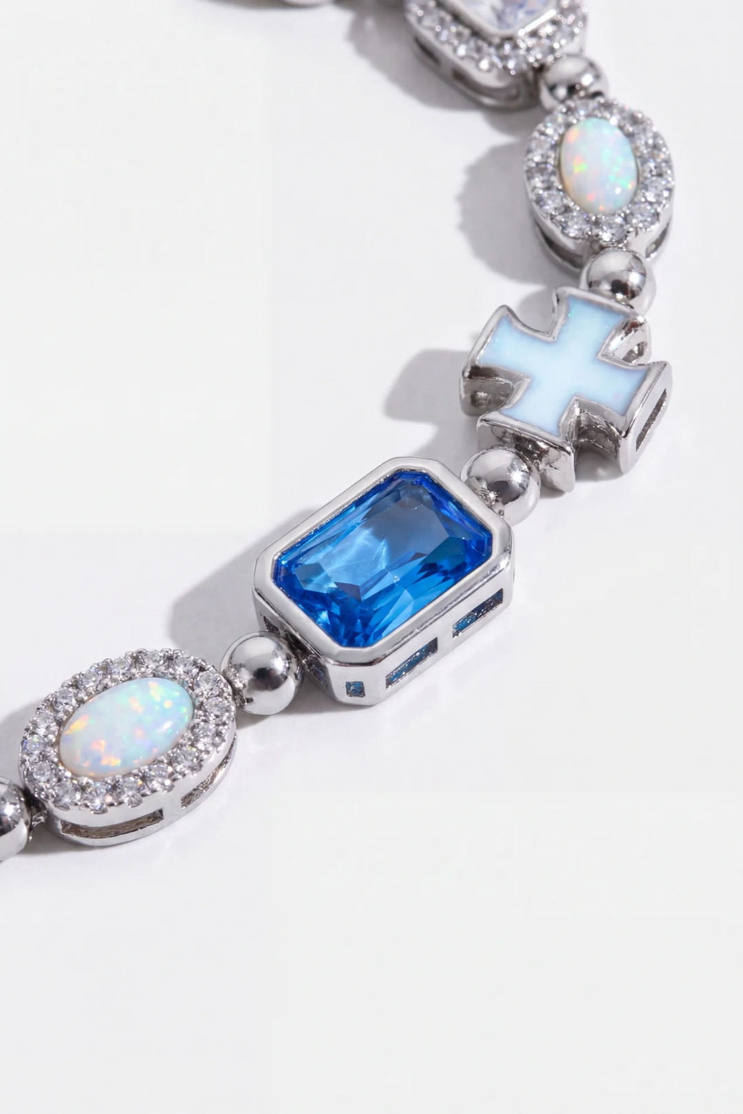 Royal Azure Mosaic Bracelet | Silver