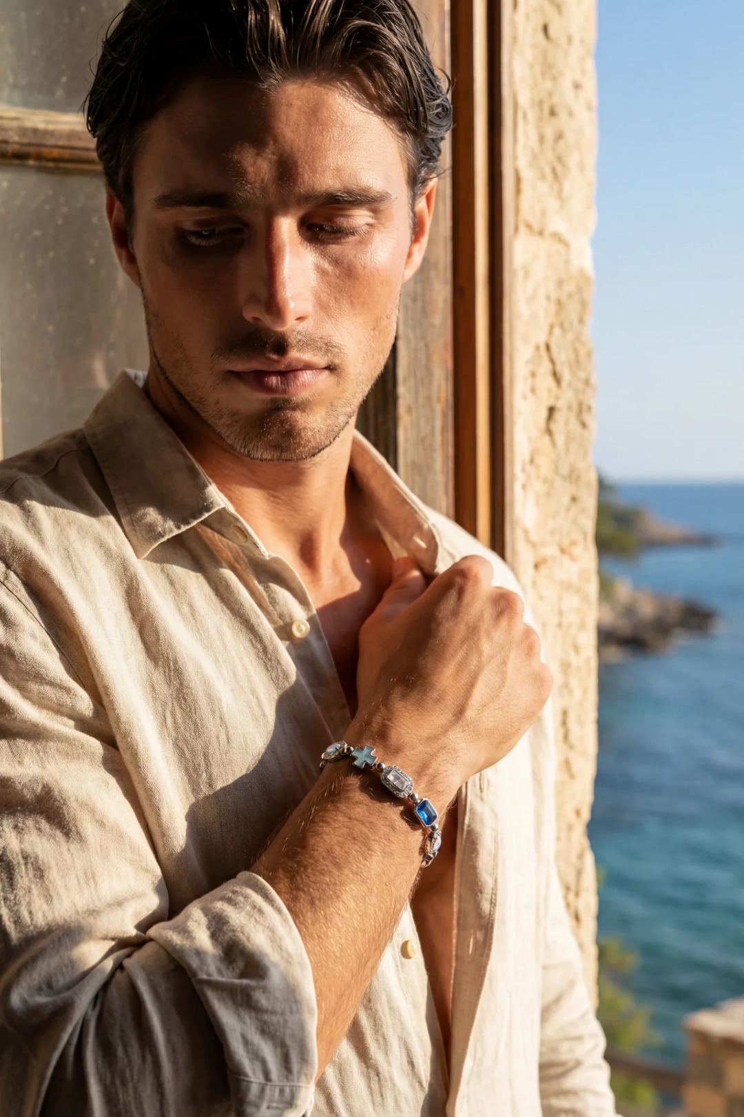 Royal Azure Mosaic Bracelet | Silver