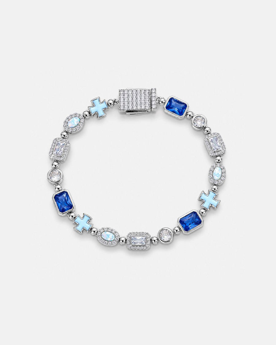 Royal Azure Mosaic Bracelet | Silver