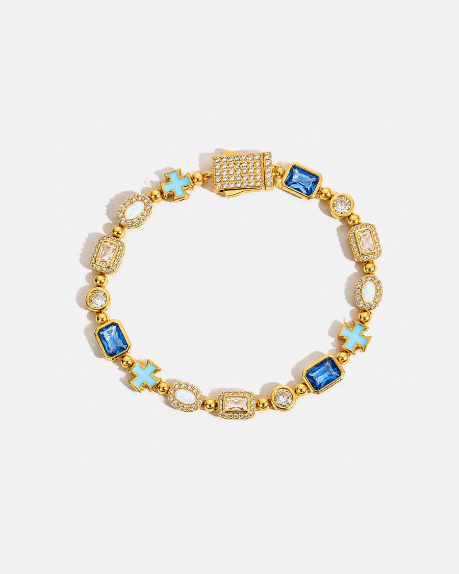 Royal Azure Mosaic Bracelet | 18K Gold