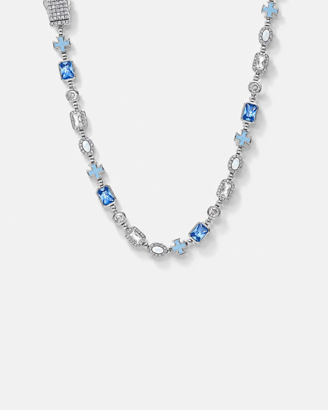 Royal Azure Mosaic Necklace | Silver