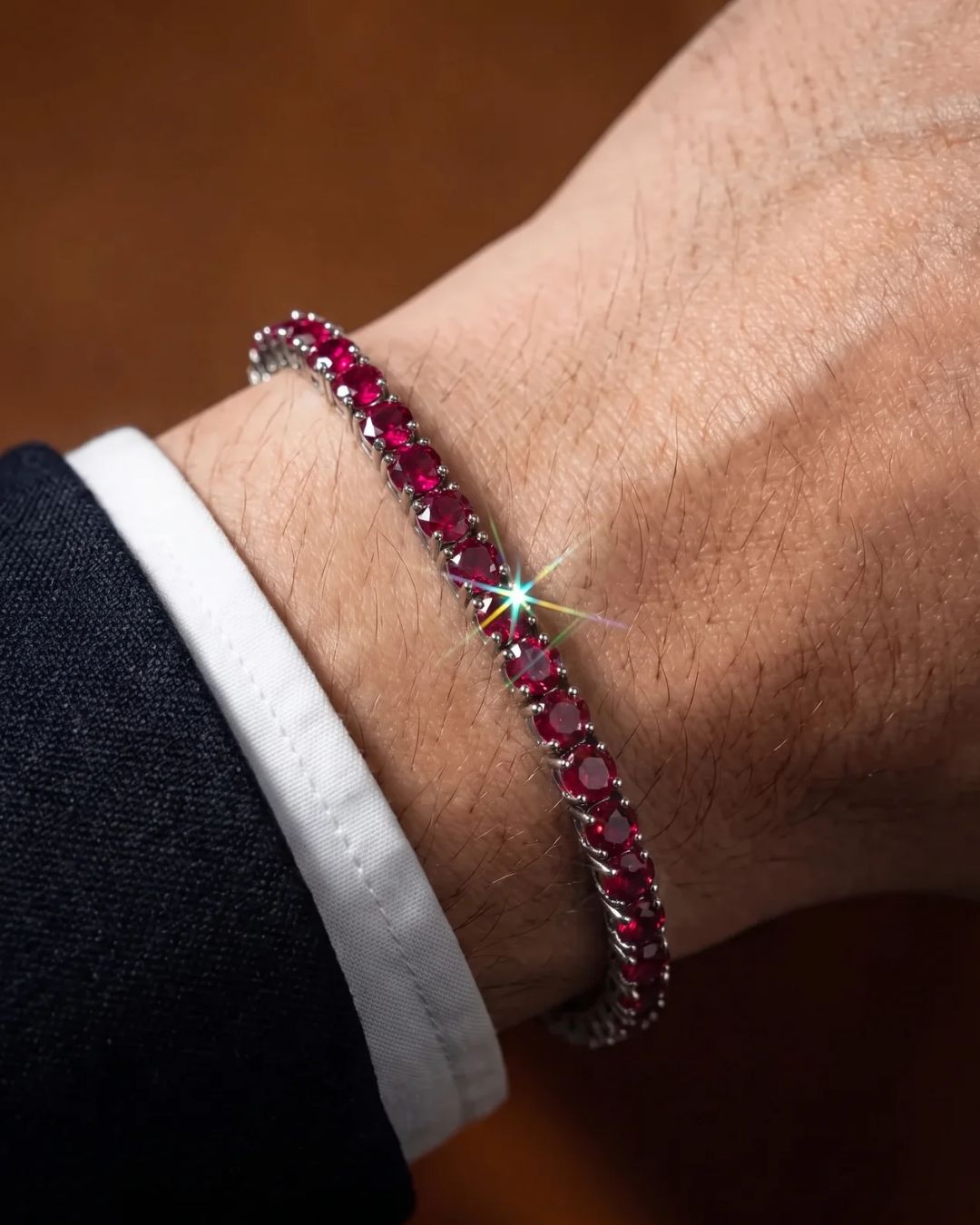 Rubis Éclat Bracelet | Red Moissanite