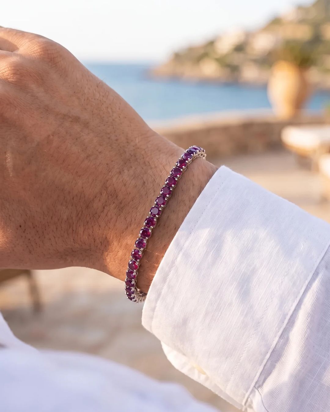 Rubis Éclat Bracelet | Red Moissanite