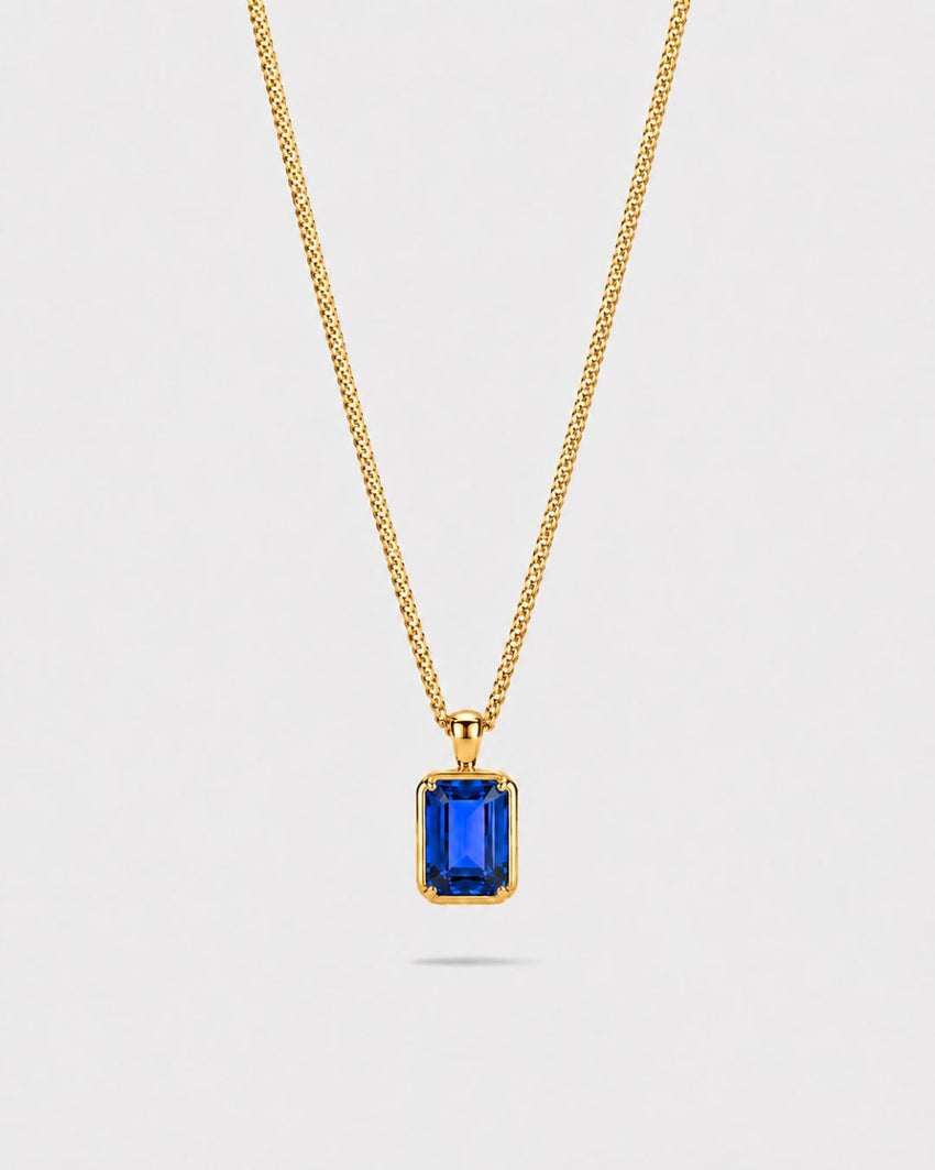 Sapphire Pendant Necklace | 2 Carat 18K Gold