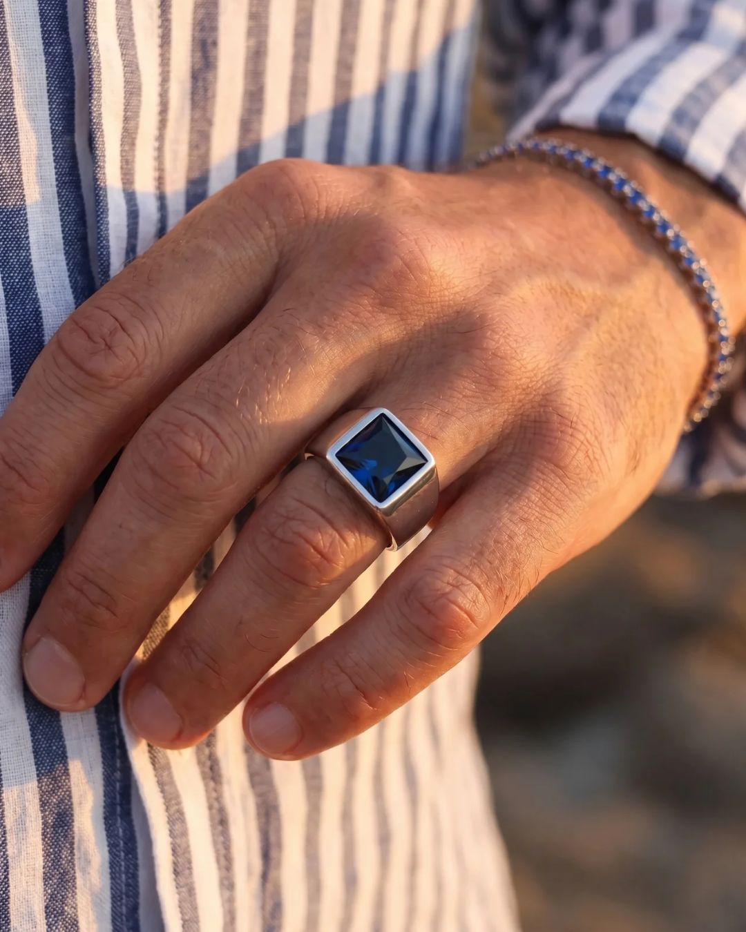 Sapphire Ring | Titanium Steel